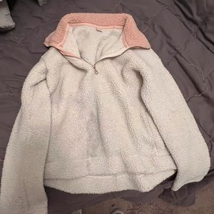 old navy jacket soft white and pink